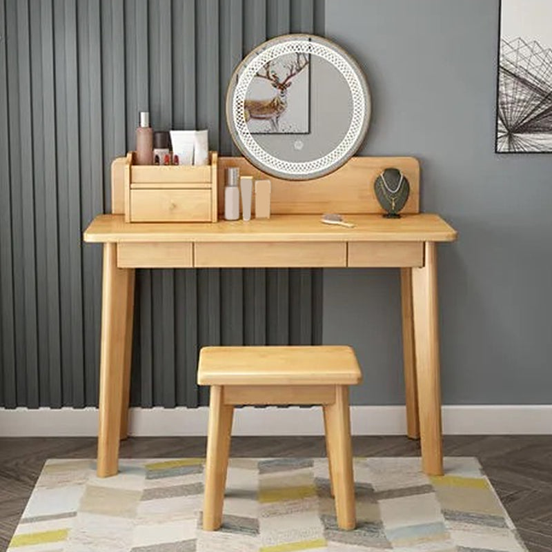 Scandinavian Wooden Makeup Vanity Desk Table With Drawer for Bedroom