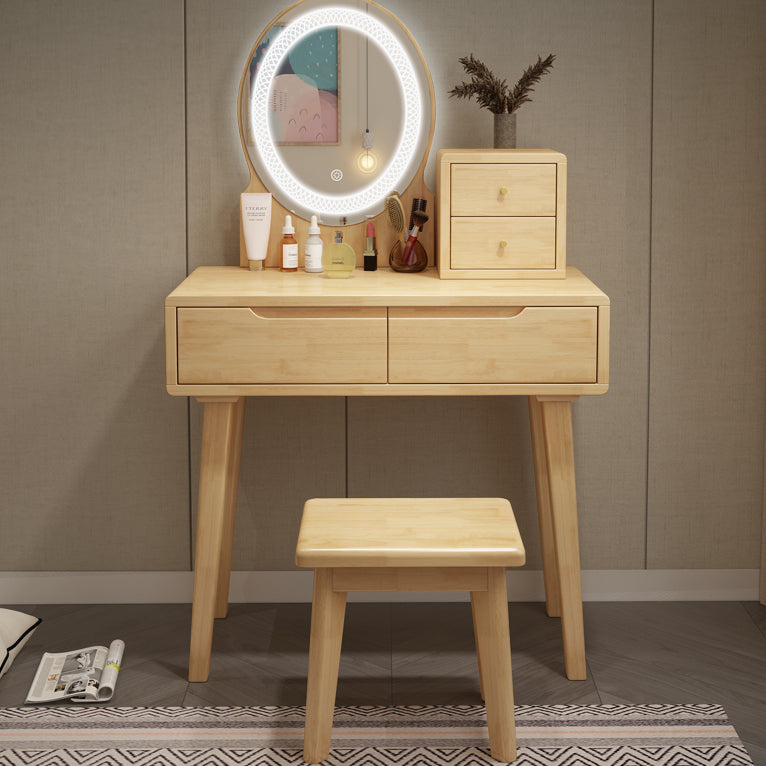 Scandinavian Wooden Make-up Vanity With Drawer in Brown for Bedroom