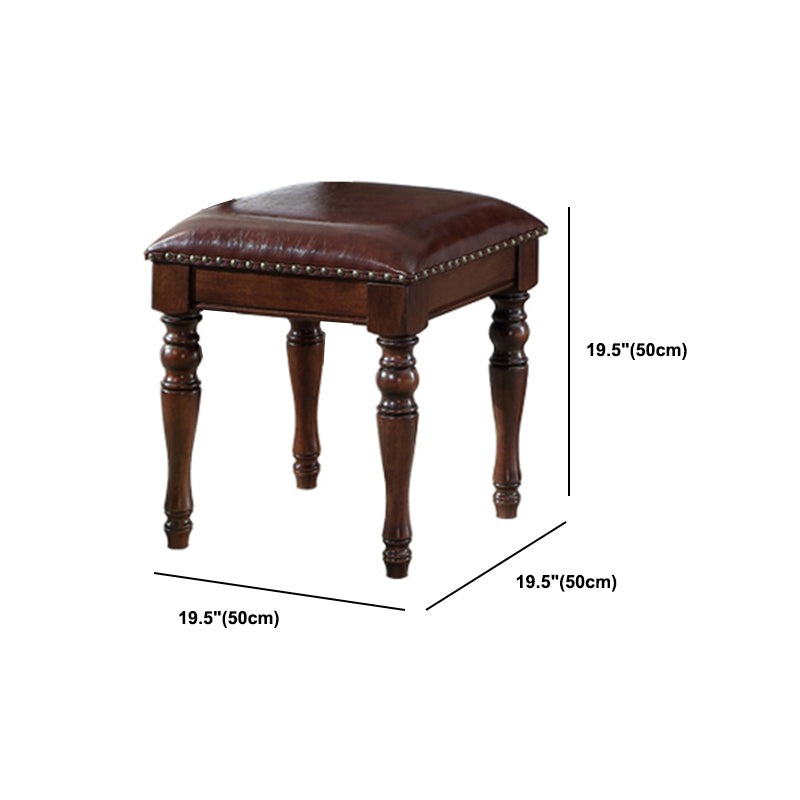 Traditional Wooden Make-up Vanity in Brown/black/white for Bedroom