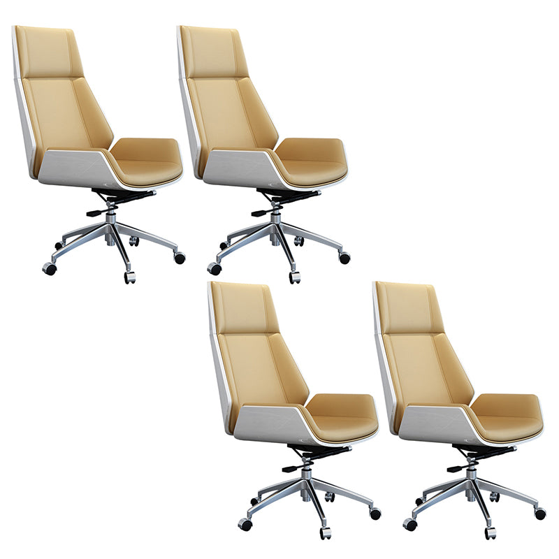 Contemporary High Back Chair Ergonomic Executive Leather Chair