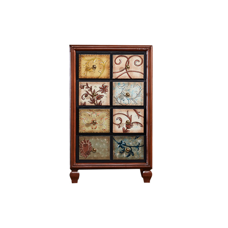 Traditional Dresser Bedroom Solid Wood Storage Chest in White and Brown