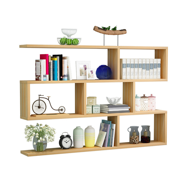 Modern Style Geometric Bookshelf, 2/3-shelf Wall Mounted Engineered Wood Bookcase