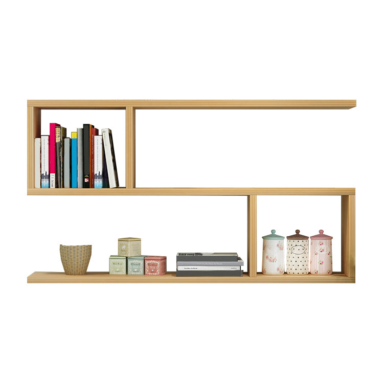 Modern Style Geometric Bookshelf, 2/3-shelf Wall Mounted Engineered Wood Bookcase