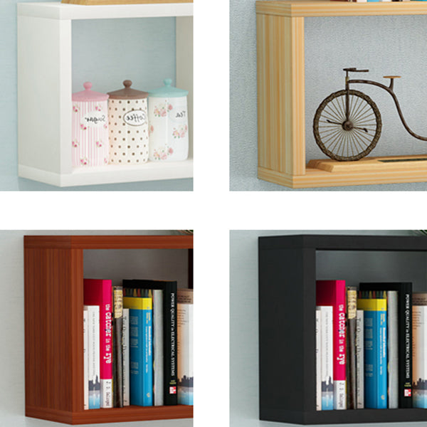 Modern Style Geometric Bookshelf, 2/3-shelf Wall Mounted Engineered Wood Bookcase