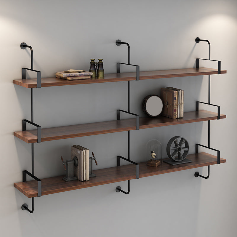 Wooden Wall Mounted Bookshelf Industrial Floating Storage Bookcase