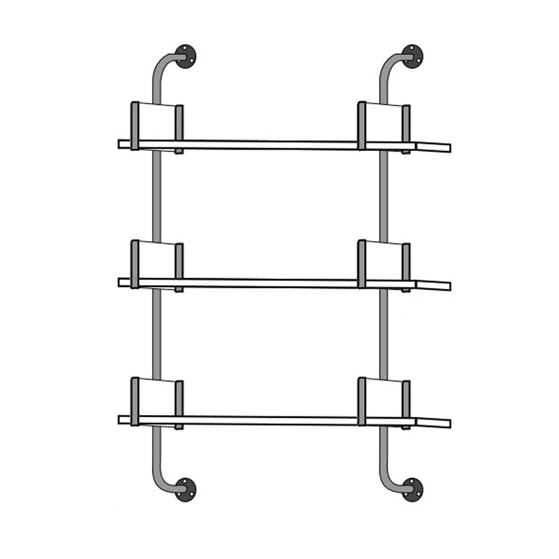 Wooden Wall Mounted Bookshelf Industrial Floating Storage Bookcase