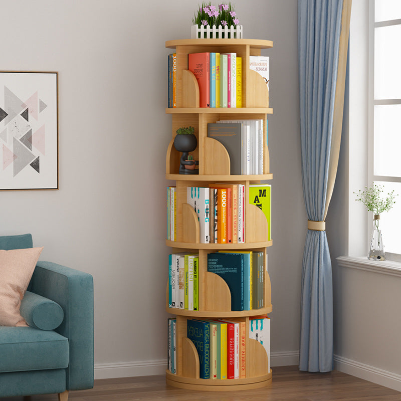 Open Wooden Bookshelf Modern Home Living Room Revolving Bookcase