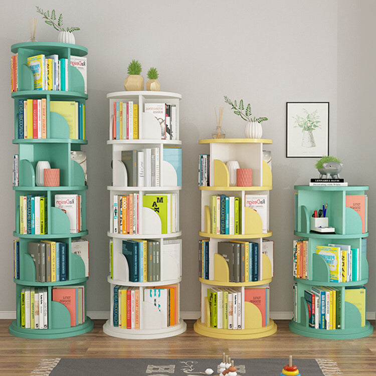 Open Wooden Bookshelf Modern Home Living Room Revolving Bookcase