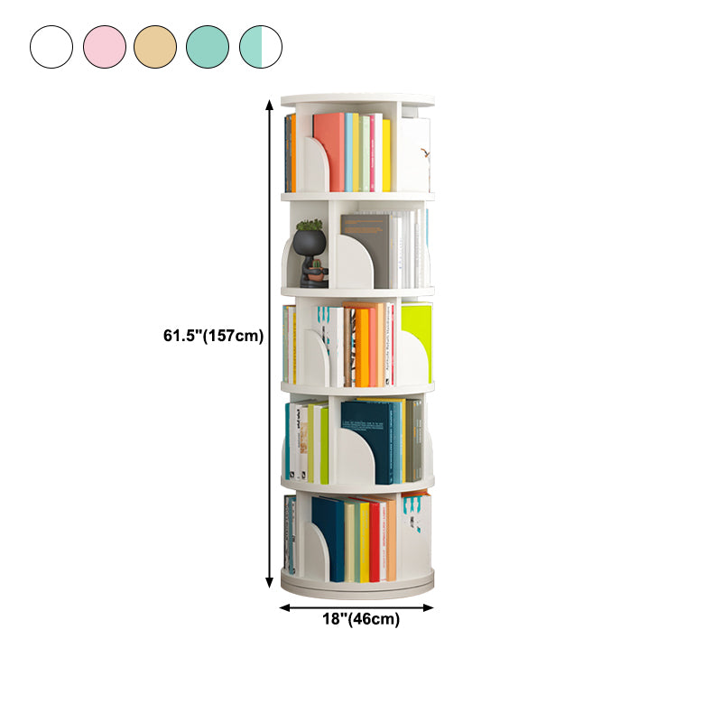 Open Wooden Bookshelf Modern Home Living Room Revolving Bookcase