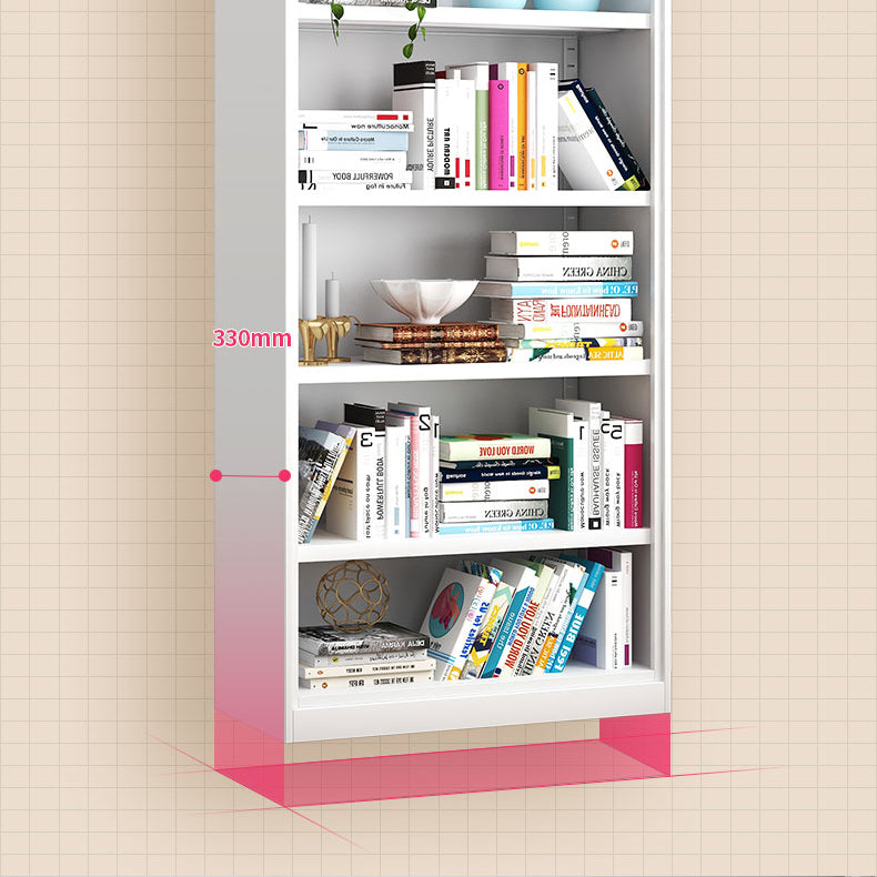 Metal Closed Back Bookshelf Modern Standard Storage Bookcase