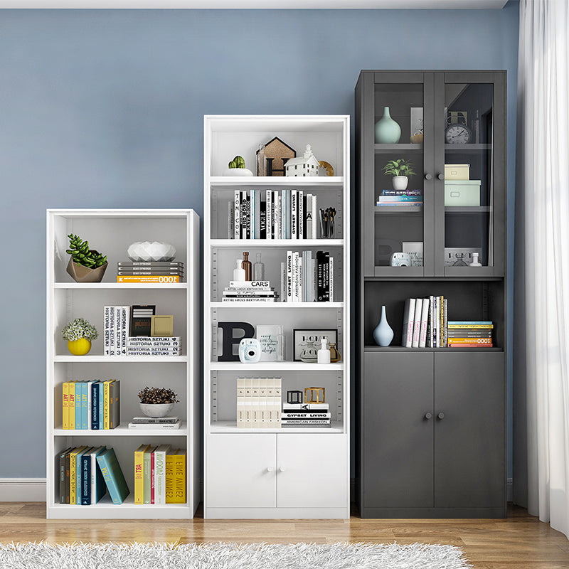 Metal Closed Back Bookshelf Modern Standard Storage Bookcase