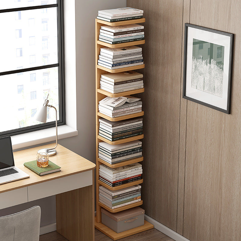 Contemporary Geometric Wood Shelf 13.77" Wide Home Bookshelf