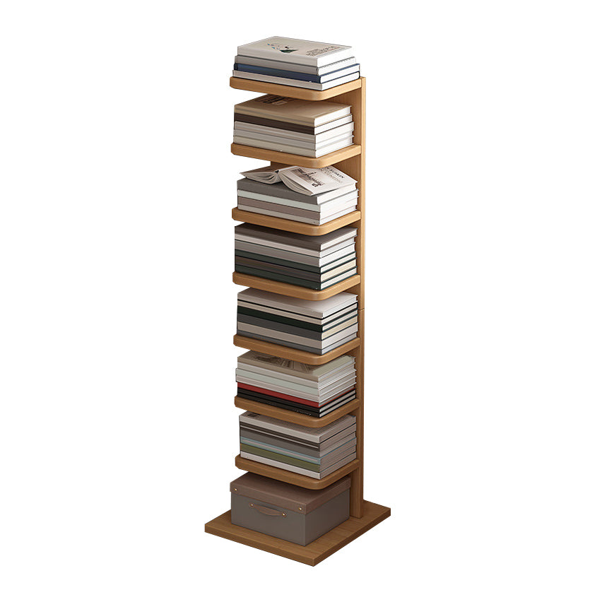 Contemporary Geometric Wood Shelf 13.77" Wide Home Bookshelf