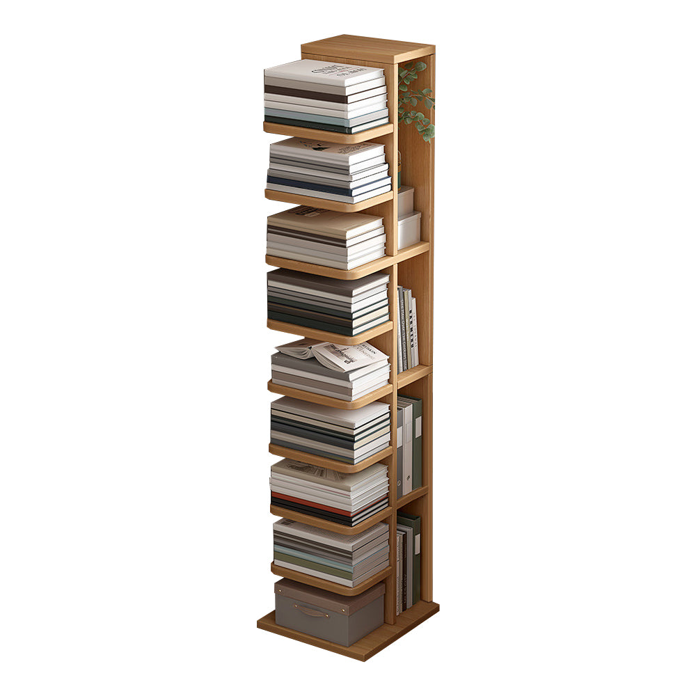 Contemporary Geometric Wood Shelf 13.77" Wide Home Bookshelf