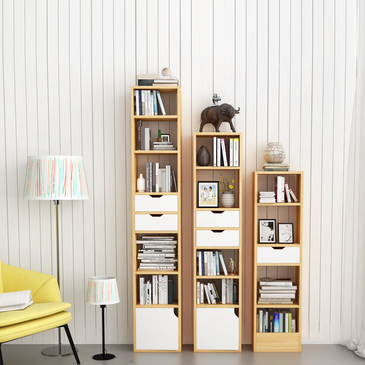 Closed Wooden Bookshelf Modern Home Living Room Corner Bookcase