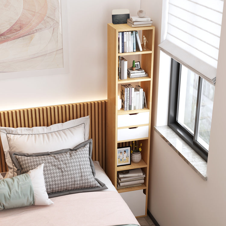 Closed Wooden Bookshelf Modern Home Living Room Corner Bookcase