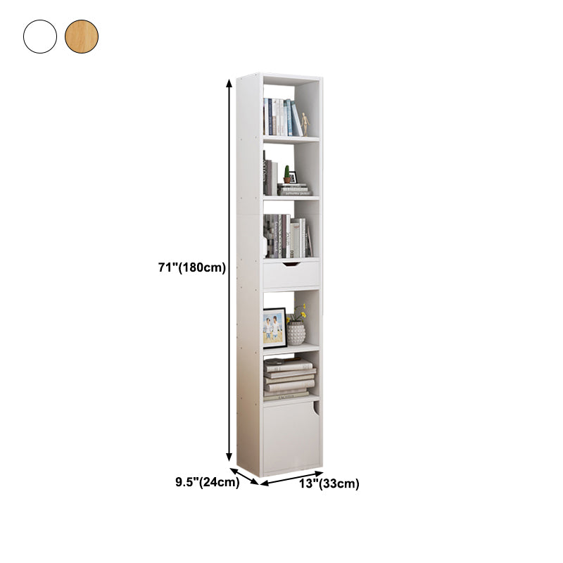 Closed Wooden Bookshelf Modern Home Living Room Corner Bookcase