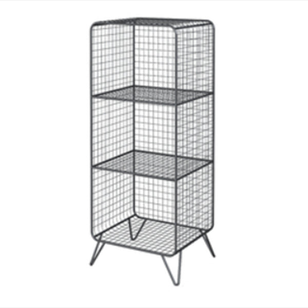Nordic Metal Closed Back Bookcase Rectangle Storage Bookshelf