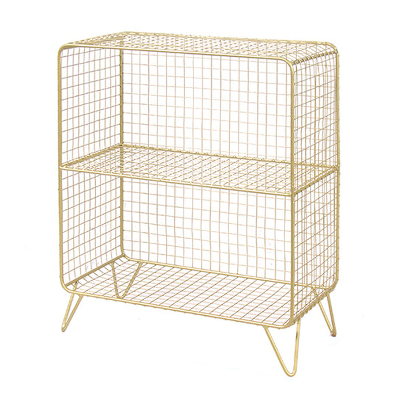 Nordic Metal Closed Back Bookcase Rectangle Storage Bookshelf