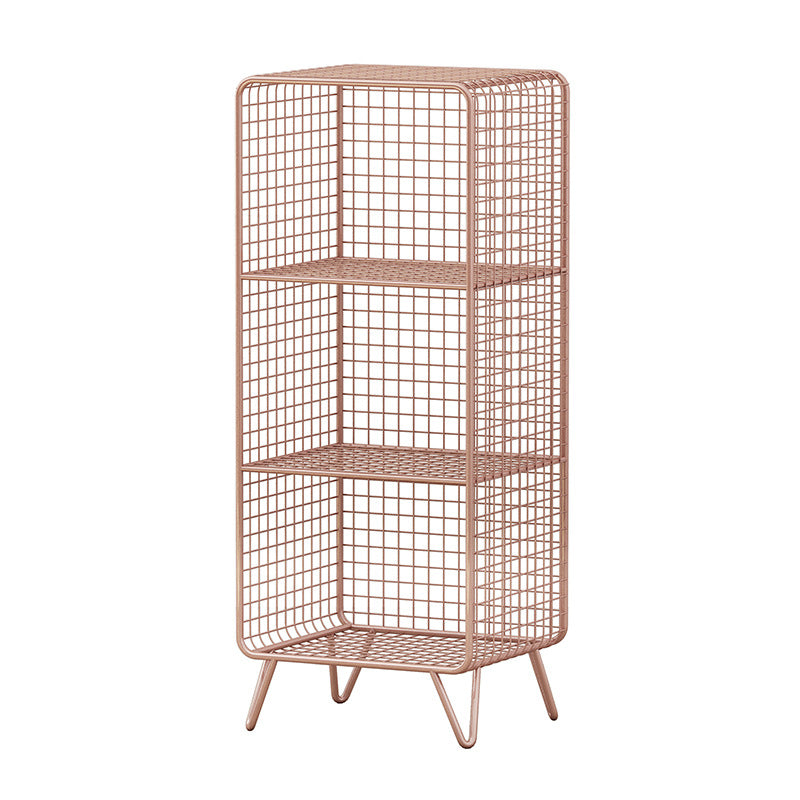 Nordic Metal Closed Back Bookcase Rectangle Storage Bookshelf