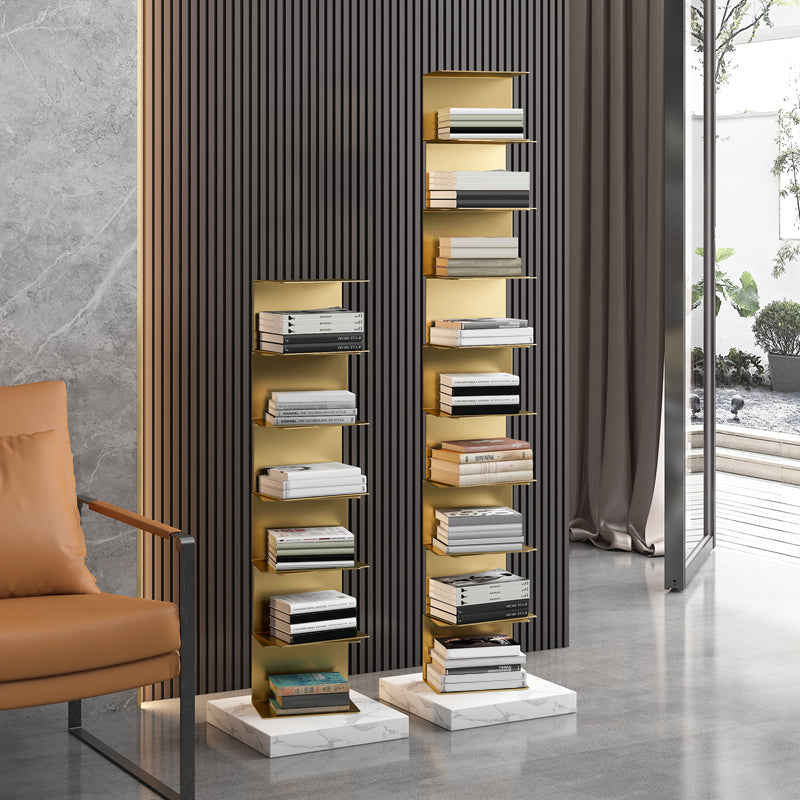 Geometric Metal Storage Bookcase Modern Home Office Bookshelf