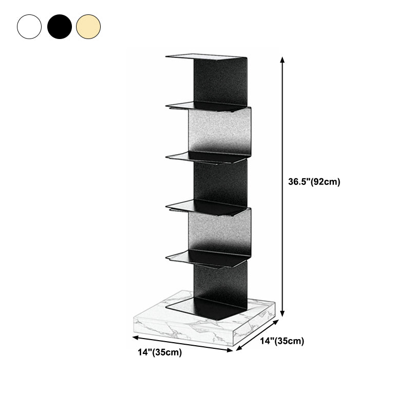 Geometric Metal Storage Bookcase Modern Home Office Bookshelf
