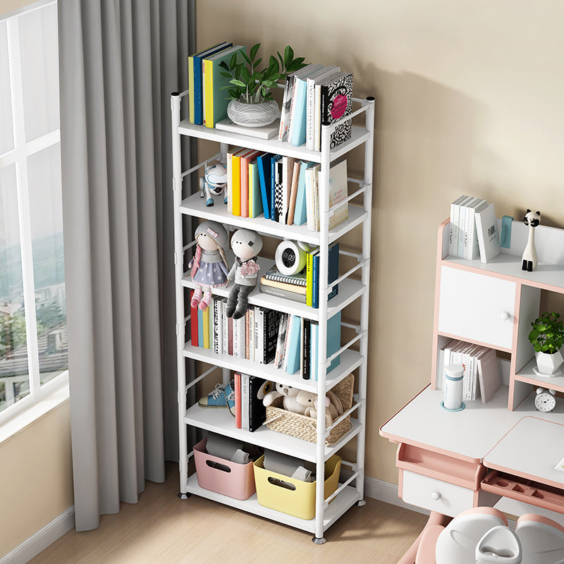 Steel Bookshelf, Multi Tiers Contemporary Bookcase for Home Office, 12.5"W.