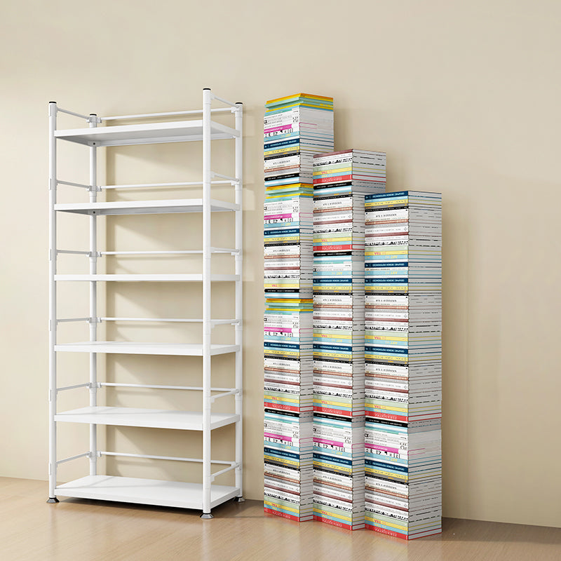 Steel Bookshelf, Multi Tiers Contemporary Bookcase for Home Office, 12.5"W.