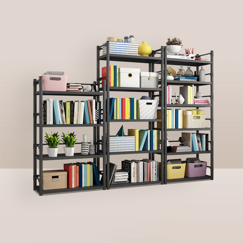 Steel Bookshelf, Multi Tiers Contemporary Bookcase for Home Office, 12.5"W.