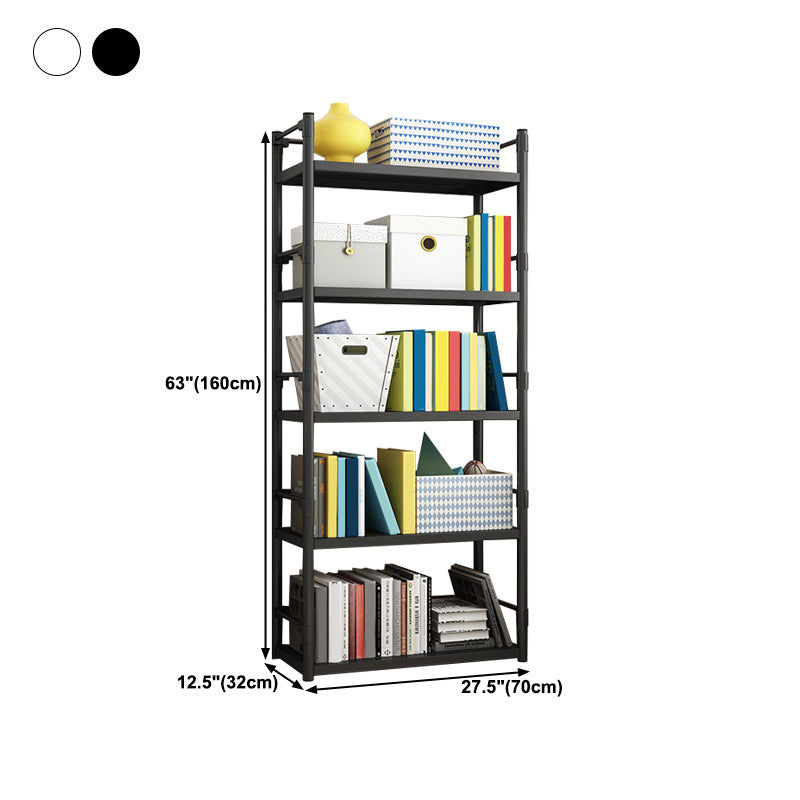 Steel Bookshelf, Multi Tiers Contemporary Bookcase for Home Office, 12.5"W.
