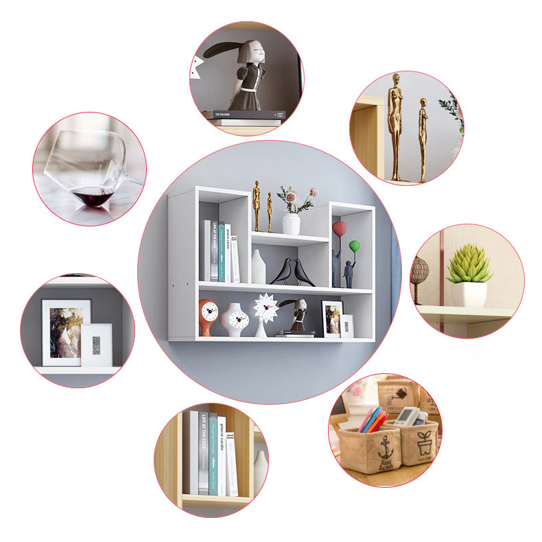 Modern Engineered Wood Bookcase, Geometric Bookshelf for Any Room