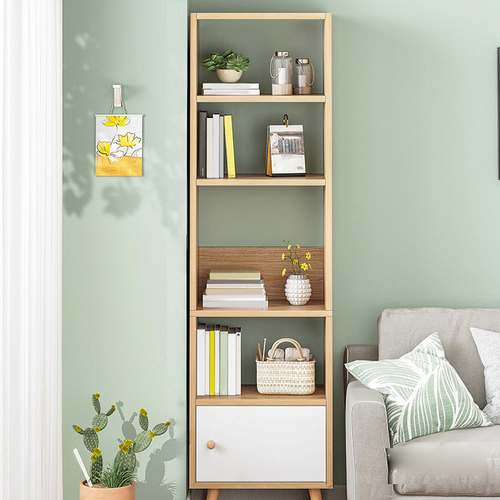 Open Wooden Bookshelf Modern Minimalist Home Corner Bookcase