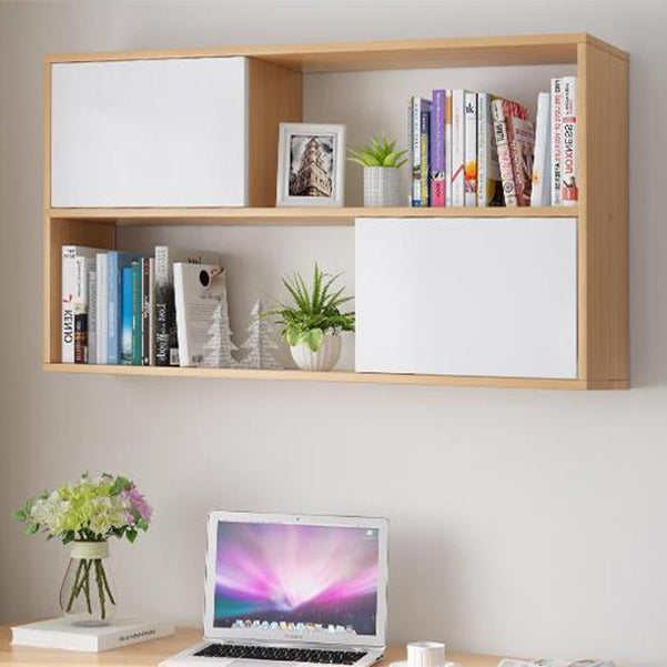 Modern Engineered Wood Bookcase, Geometric Bookshelf for Any Room, 25.5" H