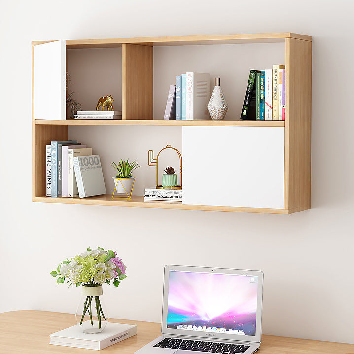 Modern Engineered Wood Bookcase, Geometric Bookshelf for Any Room, 25.5" H