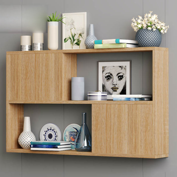 Modern Engineered Wood Bookcase, Geometric Bookshelf for Any Room, 25.5" H