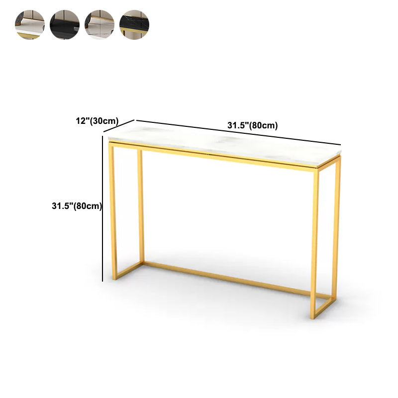 Trestle Legs 41.33" H Table Stone Rectangle Console Accent Table