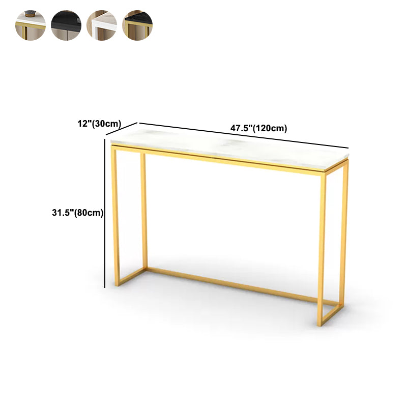 Trestle Legs 41.33" H Table Stone Rectangle Console Accent Table