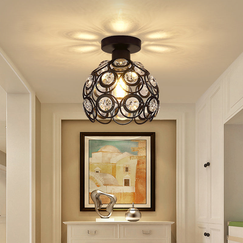 1-Light Geometric Flush Ceiling Light Modern Metal Flush Mount Lamp with Hole 2-3.5' Dia