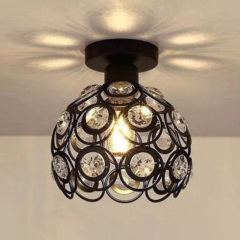 1-Light Geometric Flush Ceiling Light Modern Metal Flush Mount Lamp with Hole 2-3.5' Dia