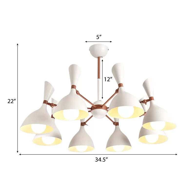 Living Room Kindergarten Pendant Light Metal Contemporary Monochrome Chandelier