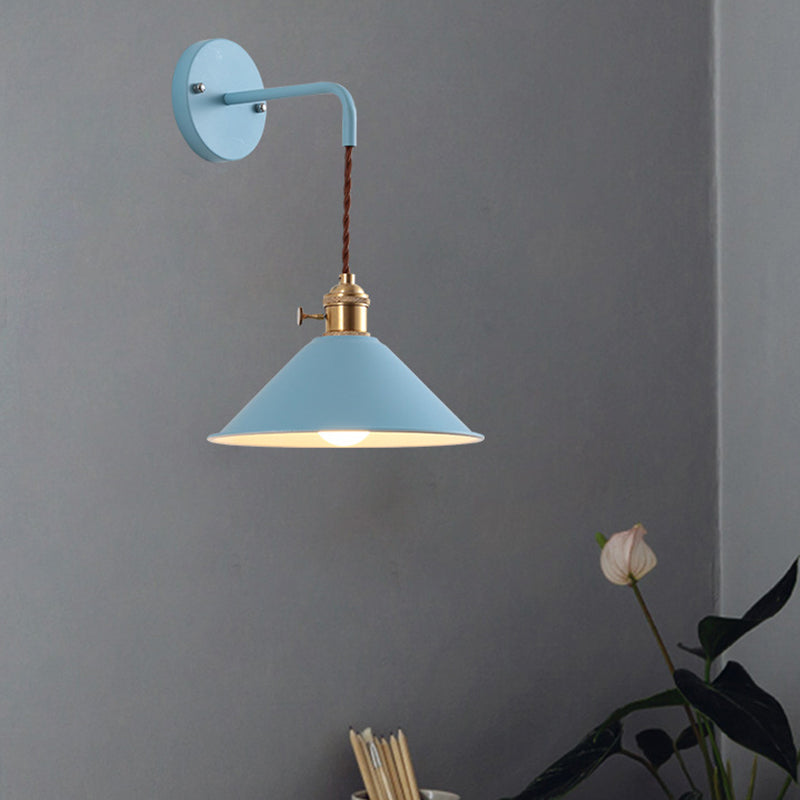 Contemporary Macaron Metal Wall Light Cone Shaded Lighting for Room