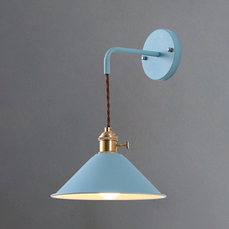 Contemporary Macaron Metal Wall Light Cone Shaded Lighting for Room