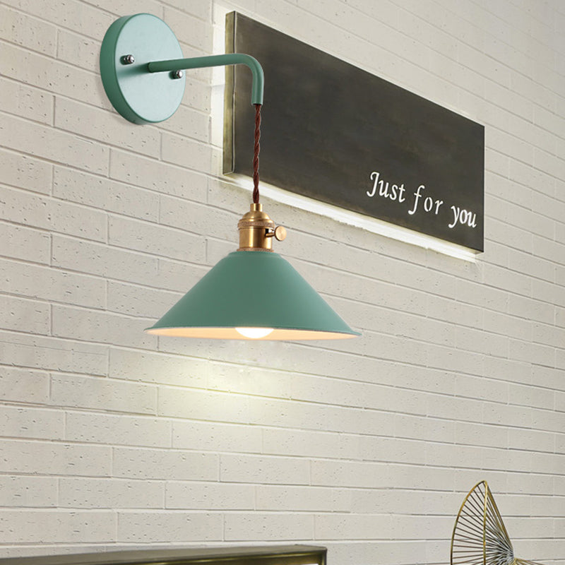 Contemporary Macaron Metal Wall Light Cone Shaded Lighting for Room