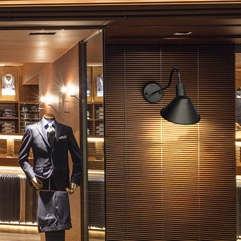 Conical Wall Light Fixture Industrial Style Metal Wall Mount Lighting