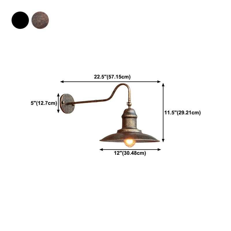 Conical Wall Light Fixture Industrial Style Metal Wall Mount Lighting
