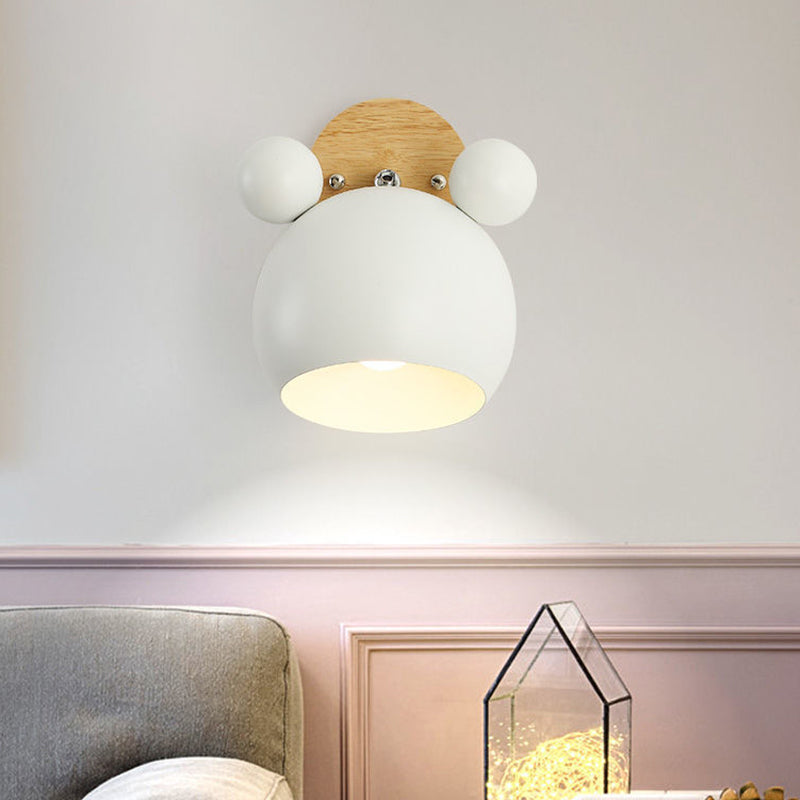Children Wall Light Flush Mount Polish Finish Wood Lighting for Foyer