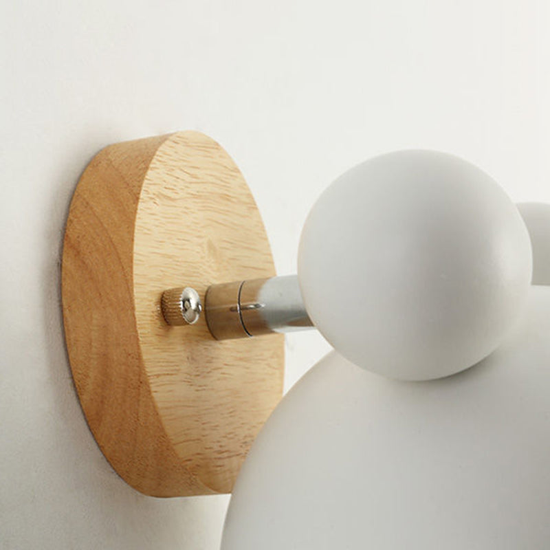 Children Wall Light Flush Mount Polish Finish Wood Lighting for Foyer