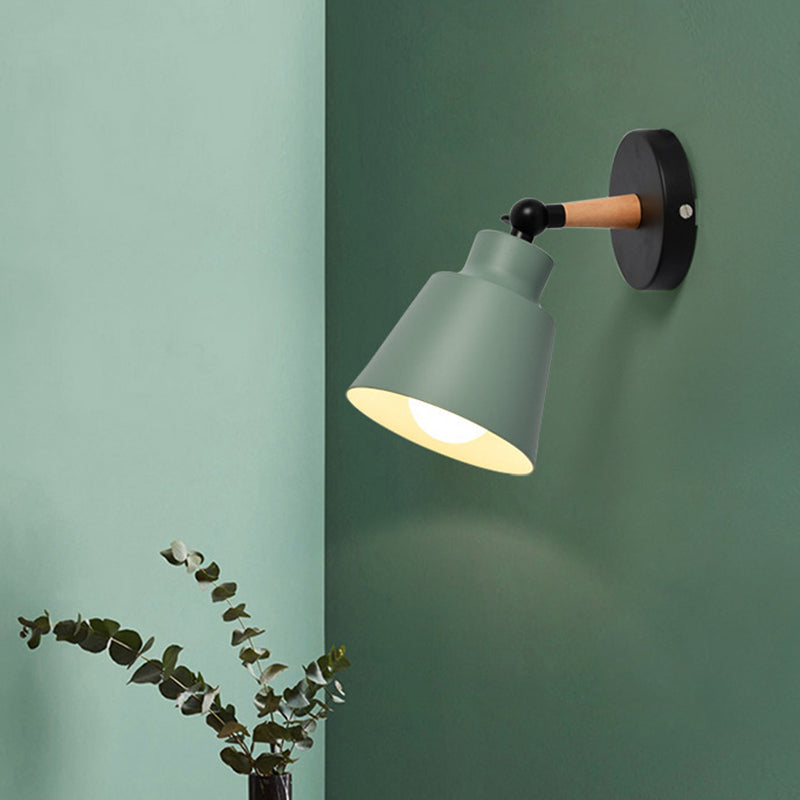 Modernism Macaron Metal Wall Light Wood Lighting for Foyer Home