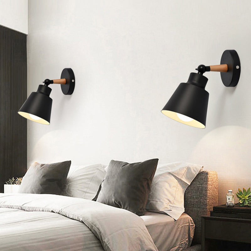 Modernism Macaron Metal Wall Light Wood Lighting for Foyer Home