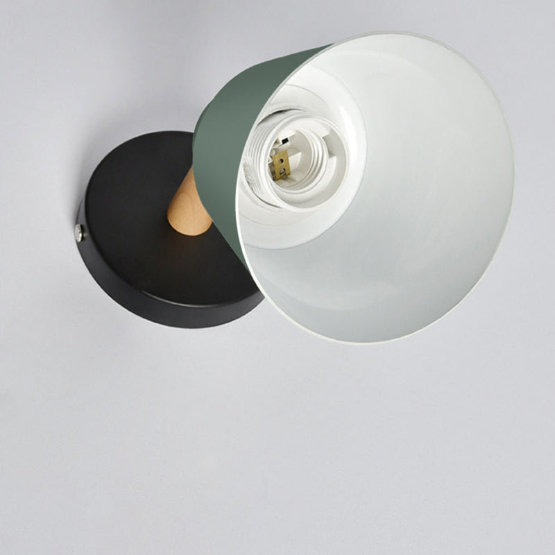 Modernism Macaron Metal Wall Light Wood Lighting for Foyer Home